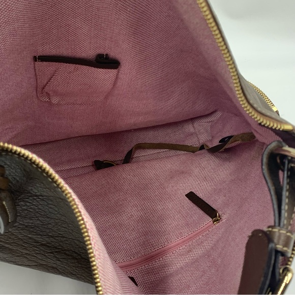 Dooney & Bourke large oversized hobo shoulder bag brown - Picture 11 of 12